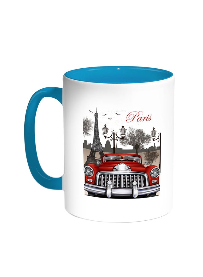 Decalac Paris Printed Coffee Mug Turquoise/White