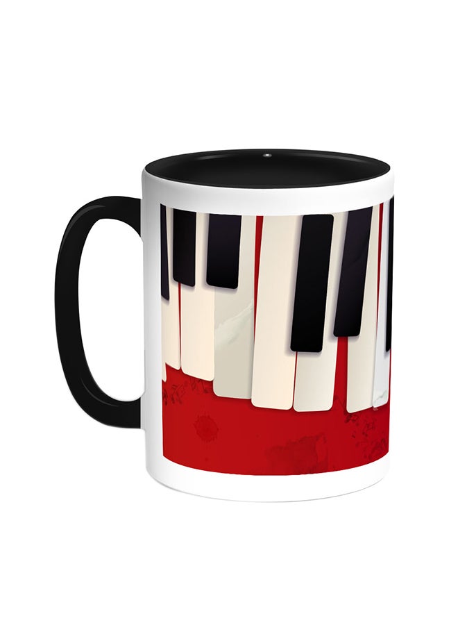 Decalac Piano Printed Coffee Mug Black/White