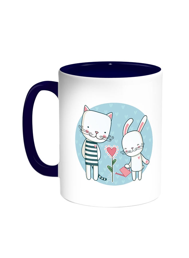 ديكالاك قدح قهوة - بلانيت لوف أزرق/ أبيض