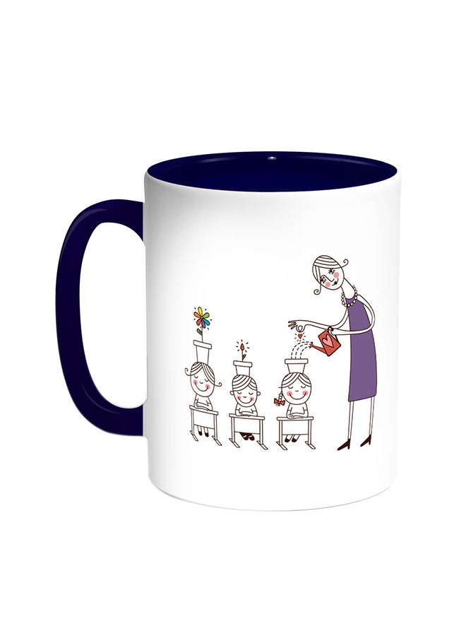 Decalac Plant The Seeds Of Love In Children Printed Coffee Mug Blue/White 