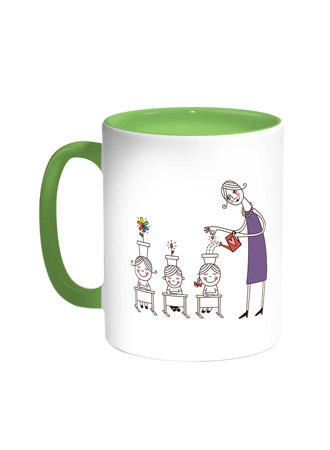 ديكالاك قدح قهوة - بلانيت ذا سيز أوف لوف إن تشيلدرن أخضر/أبيض