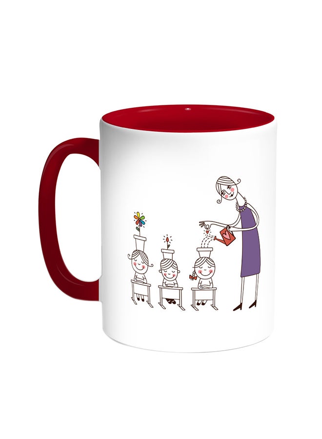 Decalac Plant The Seeds Of Love In Children Printed Coffee Mug Red/White
