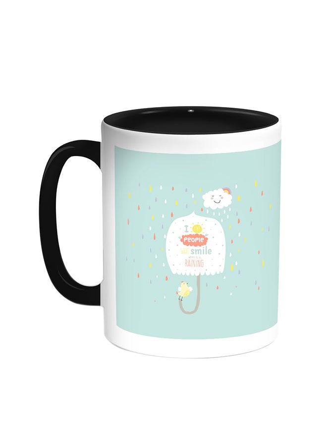 Decalac Rainy Clouds Printed Coffee Mug Black/White 