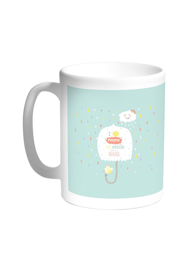Decalac Rainy Clouds Printed Coffee Mug White 