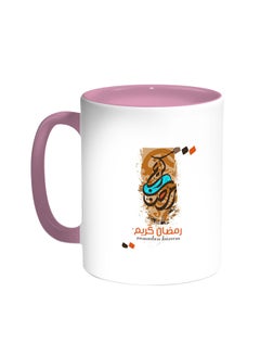 Decalac Ramadan Kareem Printed Coffee Mug Pink/White 