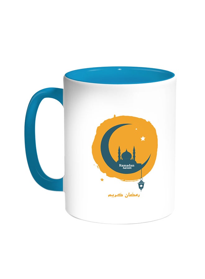 Decalac Ramadan Kareem Printed Coffee Mug Turquoise/White