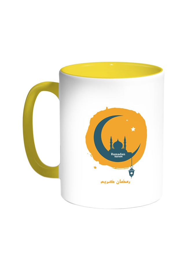 Decalac Ramadan Kareem Printed Coffee Mug Yellow/White