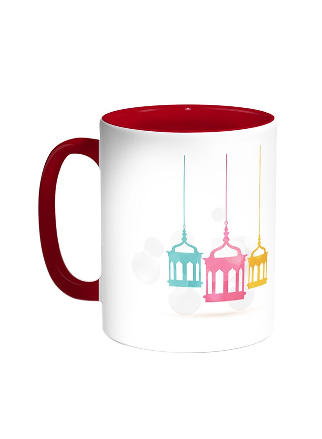 Ramadan Lanterns Printed Coffee Mug Red/White