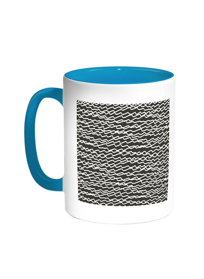 ديكالاك قدح قهوة - خطوط عشوائية تركواز/أبيض