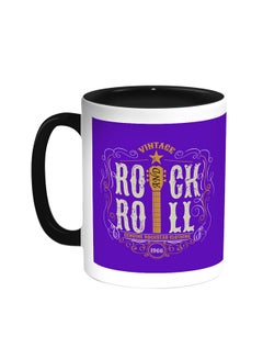 Decalac Rock And Roll Printed Coffee Mug Black/White 