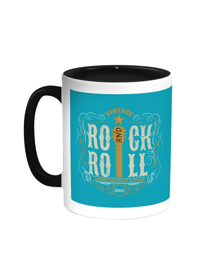 Rock And Roll Printed Coffee Mug Black/White