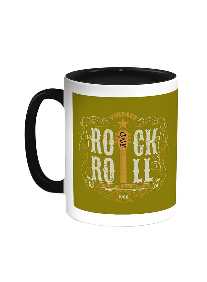 Rock And Roll Printed Coffee Mug Black/White