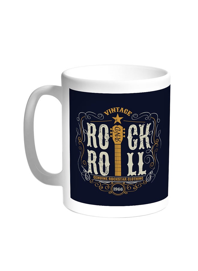 Rock And Roll Printed Coffee Mug White