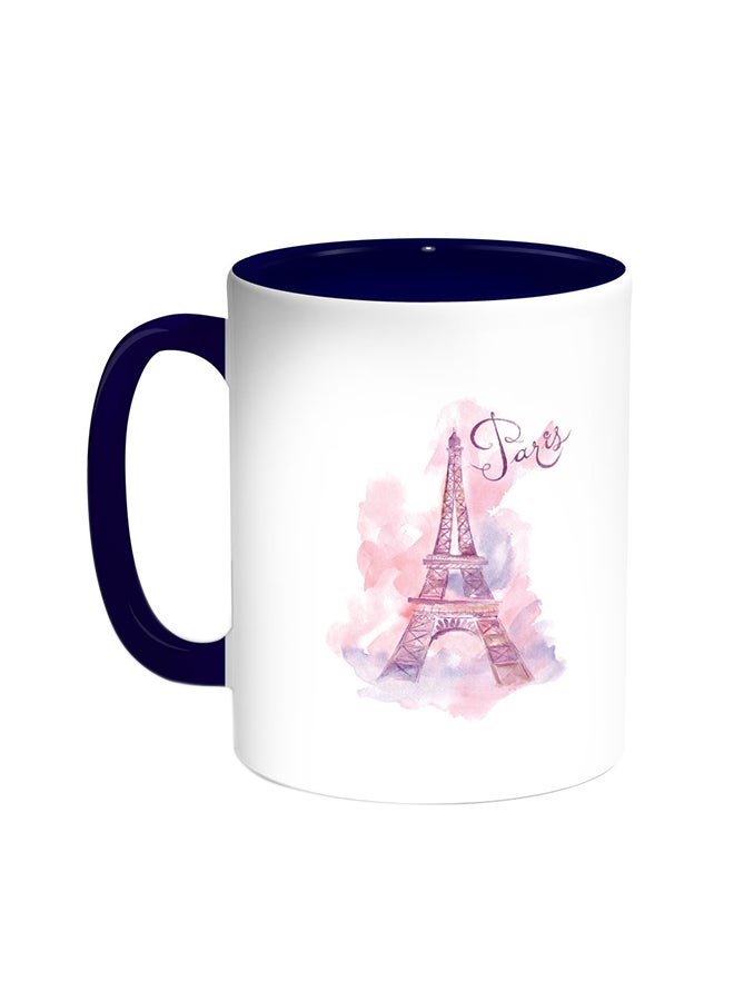 Decalac Romantic - Paris Printed Coffee Mug Blue/White
