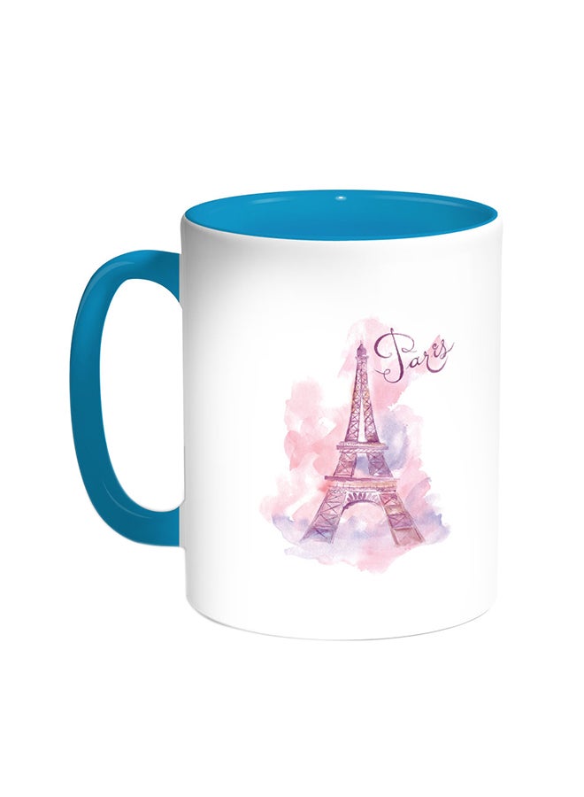 Decalac Romantic - Paris Printed Coffee Mug Turquoise/White