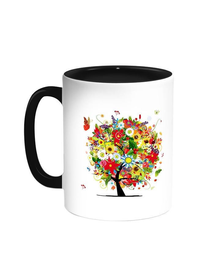 قدح قهوة بتصميم رومانسي أسود/ أبيض