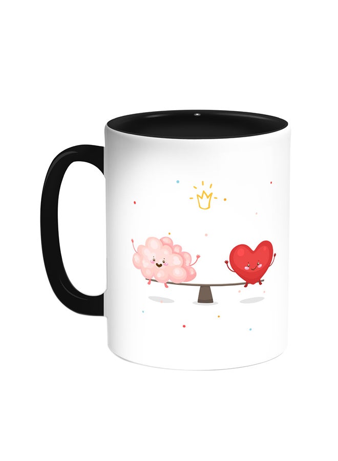 Decalac Romantic Printed Coffee Mug Black/White 