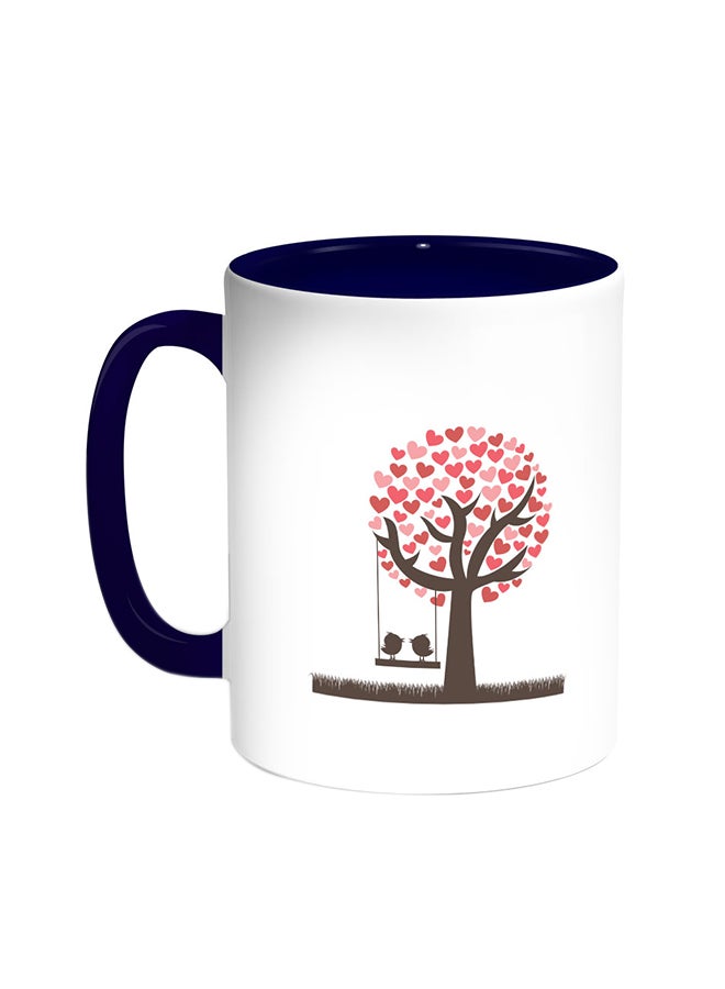 Decalac Romantic Printed Coffee Mug Blue/White