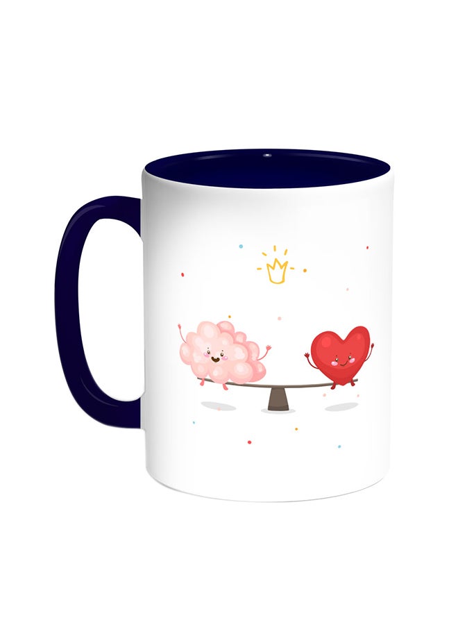 Decalac Romantic Printed Coffee Mug Blue/White