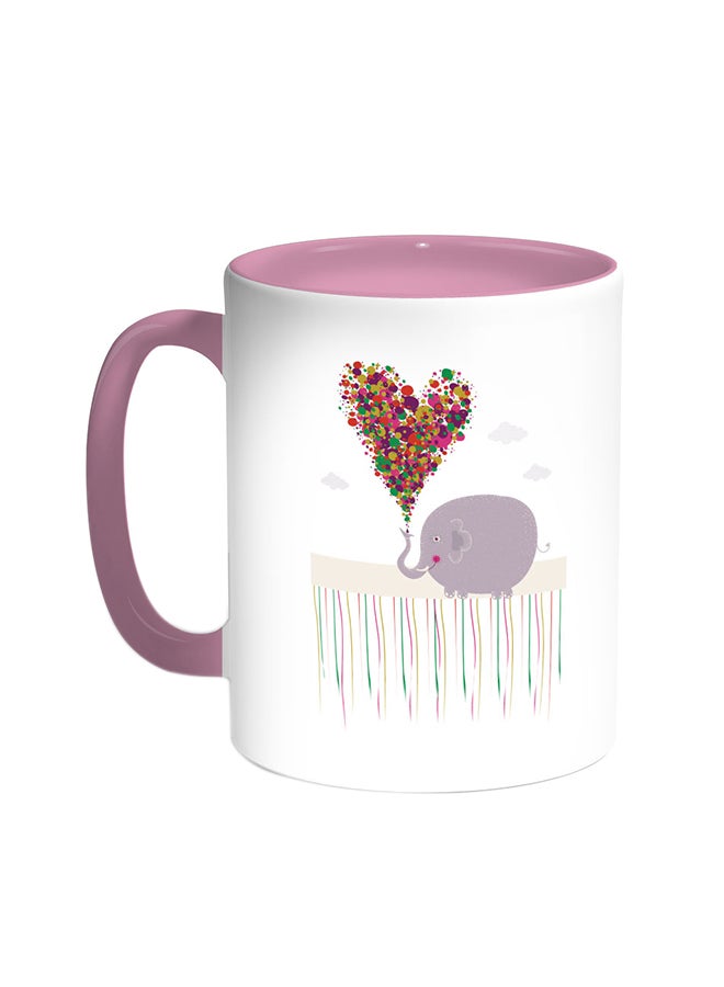 Decalac Romantic Printed Coffee Mug Pink/White