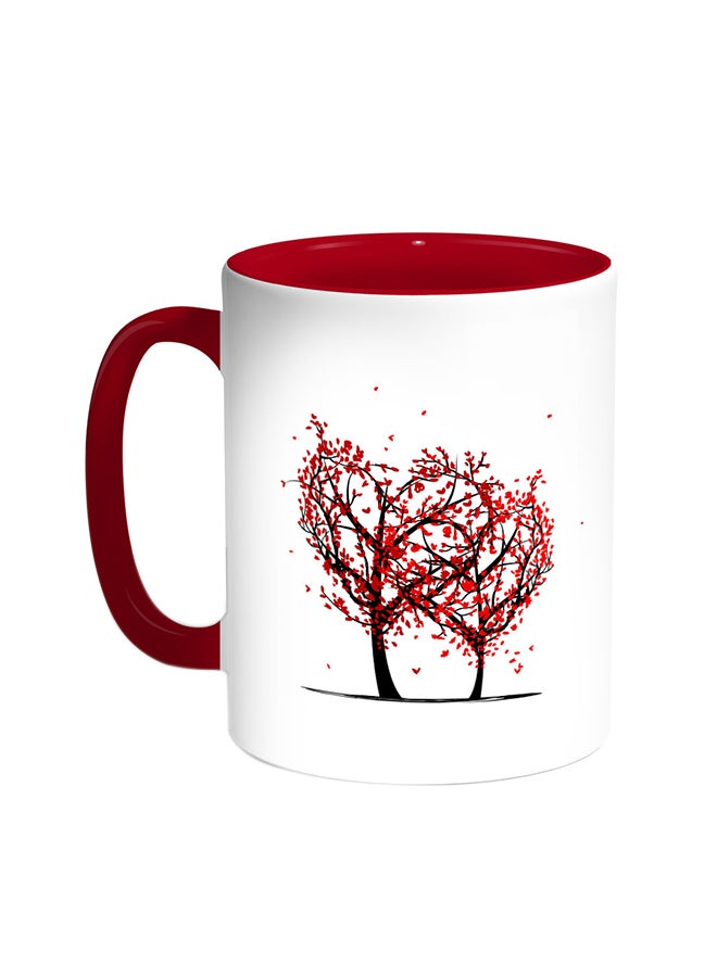 Romantic Printed Coffee Mug Red/White