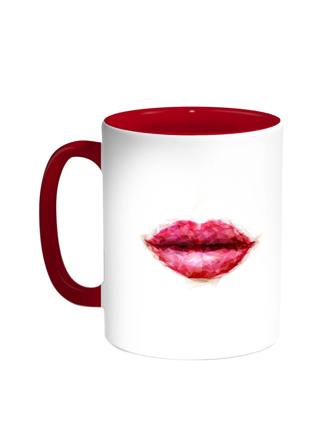 Romantic Printed Coffee Mug Red/White