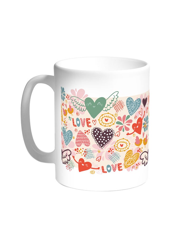Decalac Romantic Printed Coffee Mug White