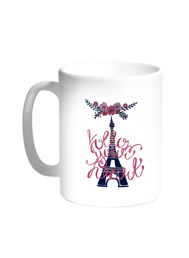 ديكالاك قدح قهوة بتصميم رومانسي أبيض