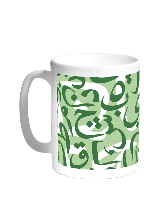 Decalac Scattered Letters Printed Coffee Mug White