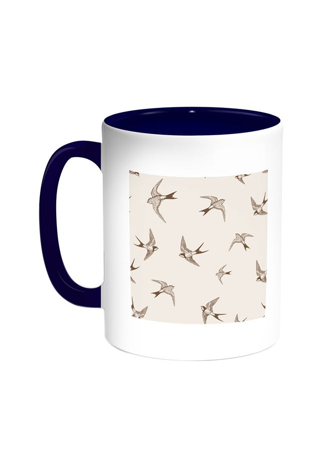 Seagulls Printed Coffee Mug Blue/White