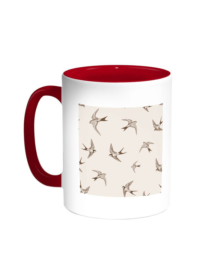 Decalac Seagulls Printed Coffee Mug Red/White