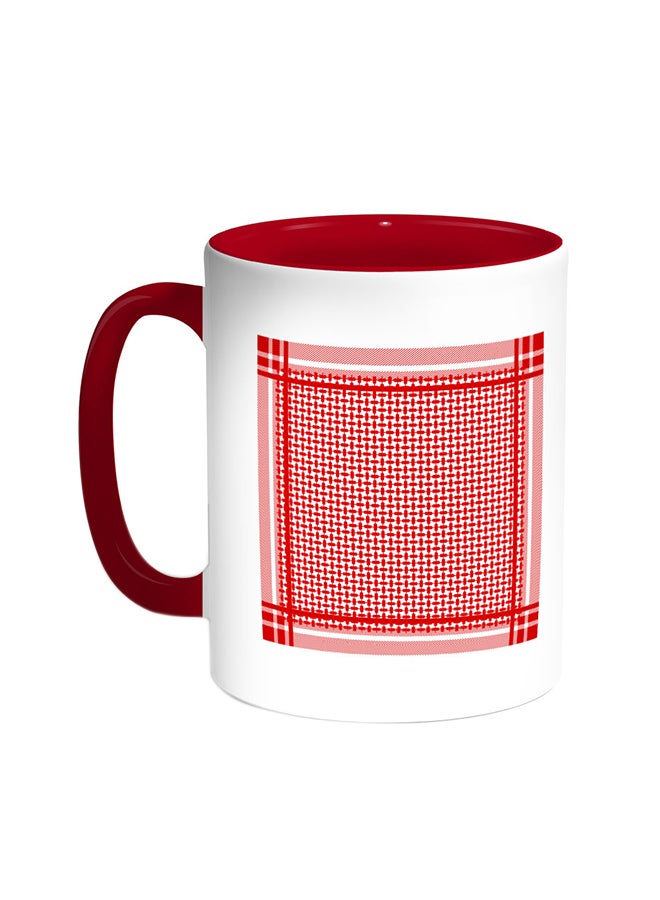 Shammagh Printed Coffee Mug Red/White