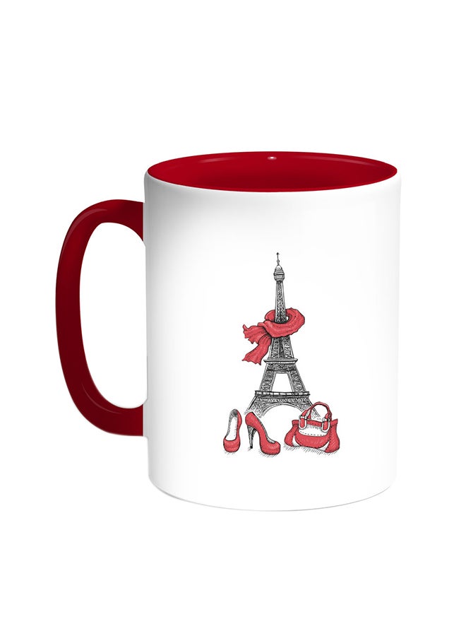 Decalac Shopping In Paris Printed Coffee Mug Red/White