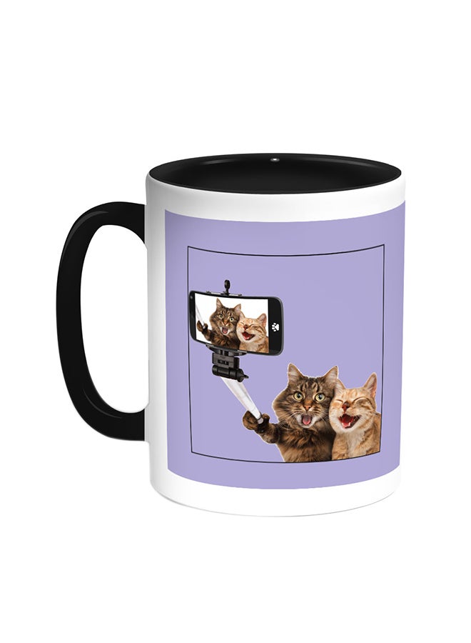 Silvie Picture - Cats Printed Coffee Mug Black/White