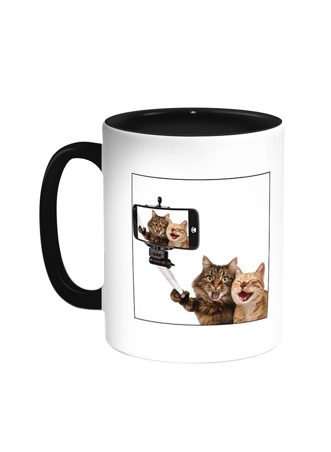 Silvie Picture - Cats Printed Coffee Mug Black/White