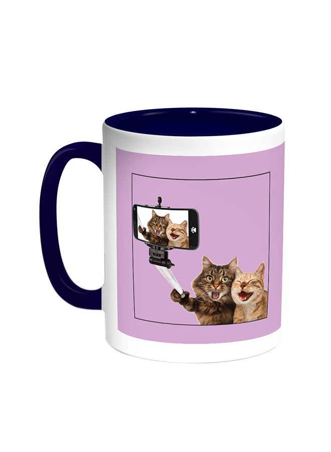Decalac Silvie Picture - Cats Printed Coffee Mug Blue/White