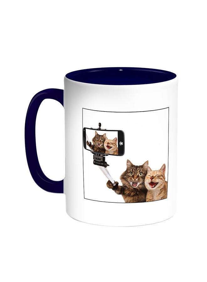 Decalac Silvie Picture - Cats Printed Coffee Mug Blue/White