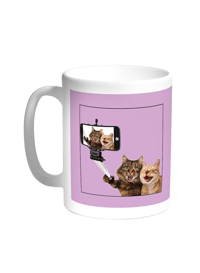 ديكالاك قدح قهوة - صورة سيلفي للقطط أبيض