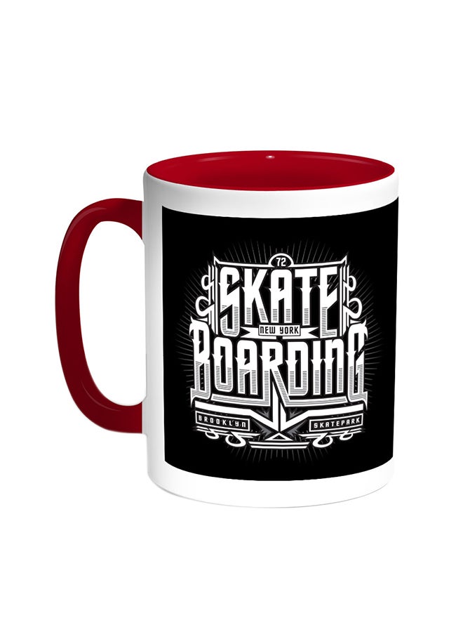 قدح قهوة - التزلج على اللوح أحمر/أبيض