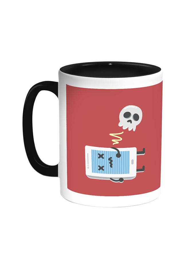 Decalac Skull Printed Coffee Mug Black/White