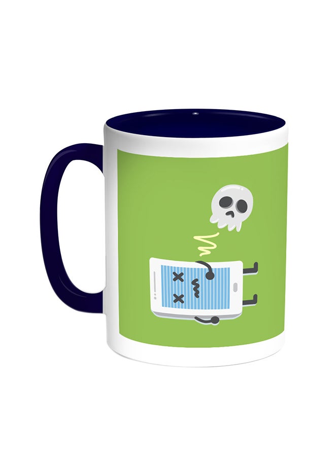 قدح قهوة - جمجمة أزرق/ أبيض