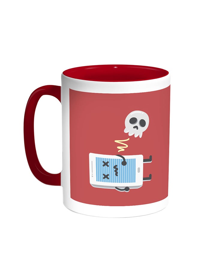 قدح قهوة - جمجمة أحمر/أبيض