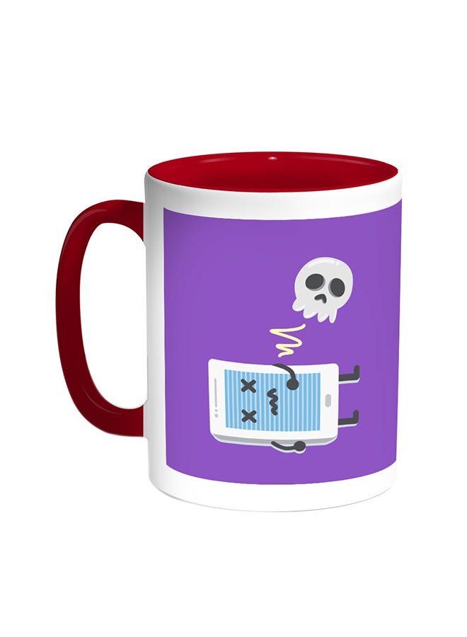 قدح قهوة - جمجمة أحمر/أبيض