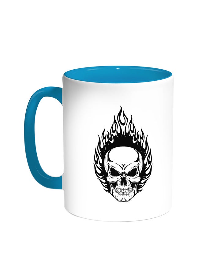 ديكالاك قدح قهوة - شكل جمجمة تركواز/أبيض