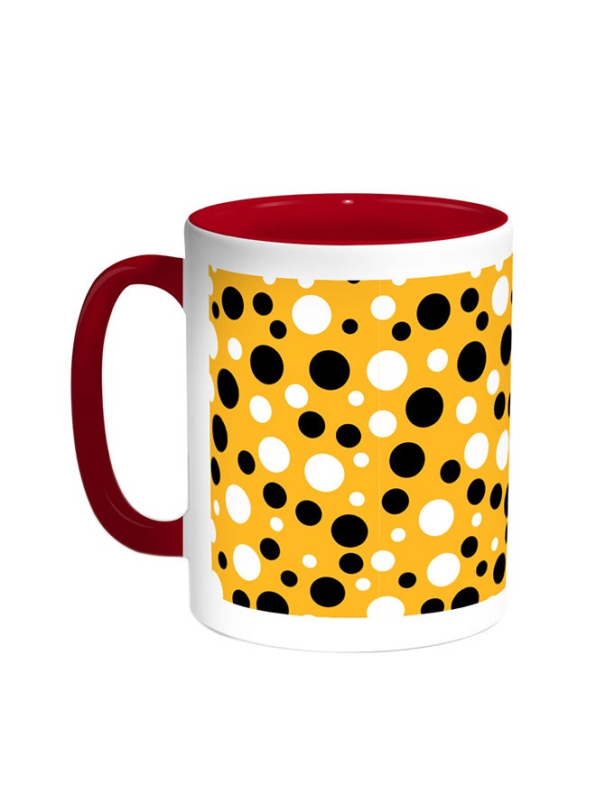 قدح قهوة - كرات كبيرة وصغيرة أحمر/أبيض