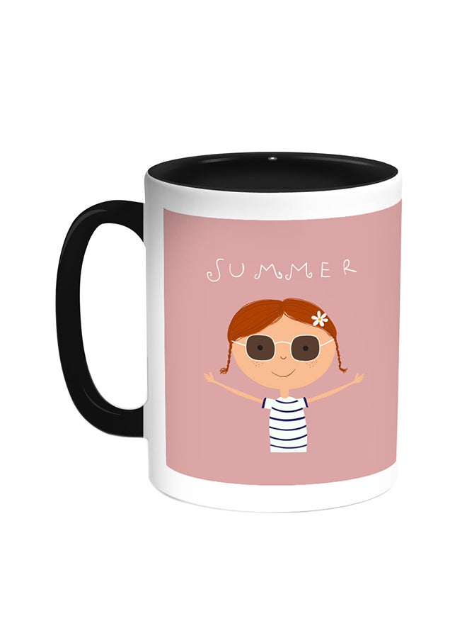 Decalac Summer Printed Coffee Mug Black/White 