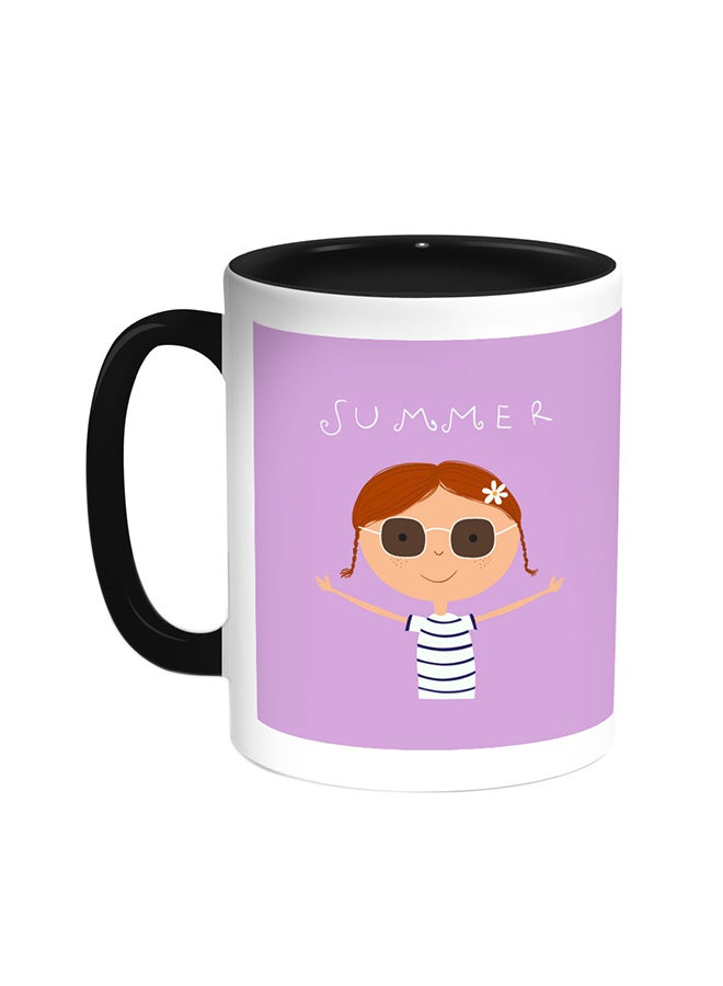 Decalac Summer Printed Coffee Mug Black/White