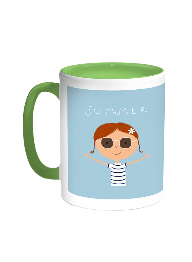 Decalac Summer Printed Coffee Mug Green/White 