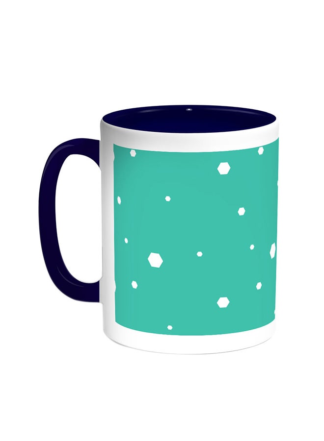 قدح قهوة - هطول الثلج أزرق/ أبيض