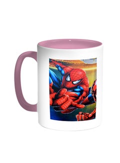 Decalac Spiderman Printed Coffee Mug Pink/White 